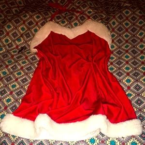 Leg Avenue Santa Mini dress EUC sweetheart neckline Red with white trim Medium